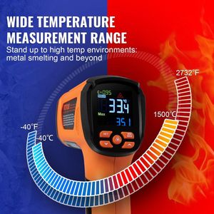 Koopiez Infrarood Thermometer - Warmte Tempratuur - Dubbele Laser - 3V - Metaal - Smelten