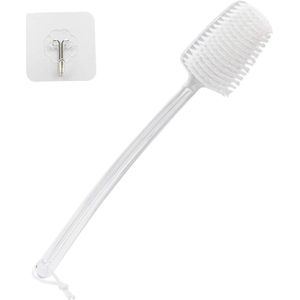 Body Brush Droog borstelen Scrubber - Lange Handvat Exfoliërende Cellulitis Borstel - Bad Douche Borstel voor Mannen en Vrouwen - Transparant Handvat