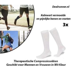 Meditor - Therapeutische Compressiesokken - Wit - 3-Paar