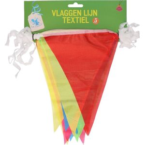 Textiel vlaggenlijn | Herbruikbare vlaggenlijn | Multicolor | 5 meter lang | Verjaardag | Versiering | Slinger | 3 stuks