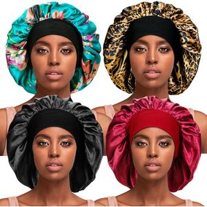 Clord - Slaapmutsen - Zijden slaapmuts voor krullend haar - Grote dames haarmutsen - Satijnen nachtcap voor haarverzorging