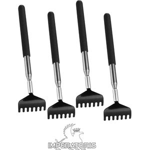 4 x Rugkrabber - Uitschuifbare Verstelbare Rugkrabber van Roestvrij Staal - Rugmassage en Anti-Jeuk Tool - Perfect Voor Douche en Relaxatie