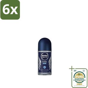 NIVEA MEN - Deodorant Roller - Cool Kick - 50 ml - Voordeelverpakking - 6 stuks - Deodorant - Frisheid