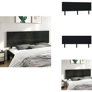 vidaXL Hoofdbord - Hoofdborden - Hoofdeinde - Houten Hoofdbord - Hoofdbord 204x6x82,5 cm massief grenenhout zwart