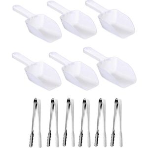 6 x Pelles à Glace Douces + 6 x Pinces à Bonbons pour Mariage Anniversaire Fête d'anniversaire