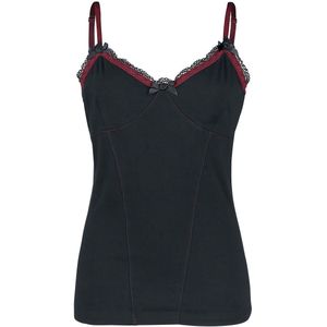 Gothicana Zwarte top met kant - Dames - XL