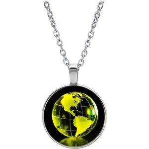 Ketting Glas - Wereldbol Glas