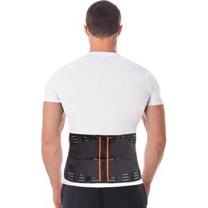 Lumbale steun met 4 ribverstevigingen - hoogte 24 cm - Small - Zwart