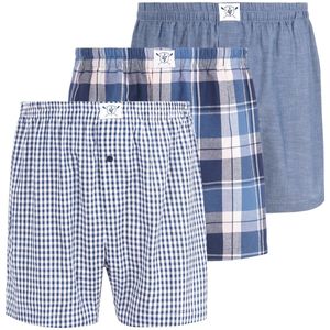 Boxershorts, set van 3 RIKU blauw patroon