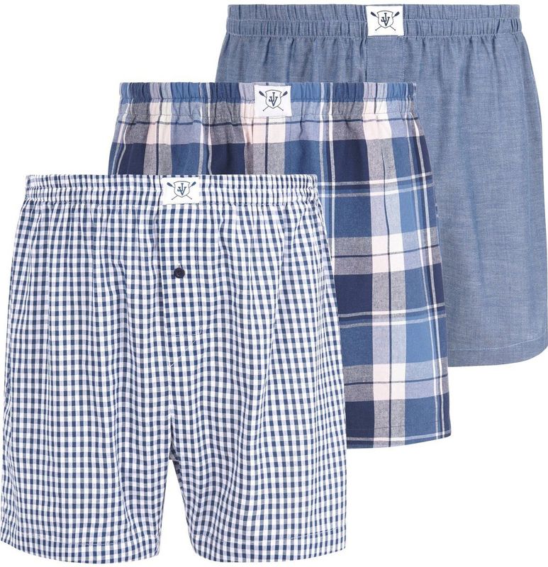 Boxershorts, set van 3 RIKU blauw patroon