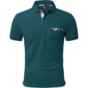 Heren Poloshirt Korte Mouwen Elegant en Ademend met Contrastkleur