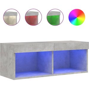 vidaXL - Tv-meubel - met - LED-verlichting - 80x30x30 - cm - betongrijs