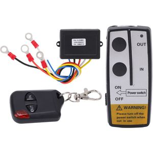 Universele 75ft afstandsbediening kit voor lier met 12V/24V voeding, inclusief ontvanger en schakelaar voor eenvoudig en veilig gebruik