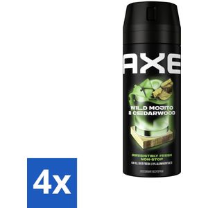 Axe Deodorant Bodyspray Green Mojito + Cedarwood 150 ml - Voordeelverpakking - 4 stuks