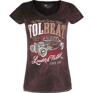 Volbeat Louder And Faster Dames T-shirt - donkerrood - XL