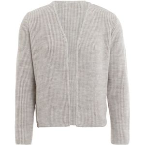 Knit Factory - Lenny Gebreid Vest - Gebreide dames cardigan - Kort vest op heuphoogte - Beige damesvest gemaakt uit 30% wol en 70% acryl - Beige - 36/38