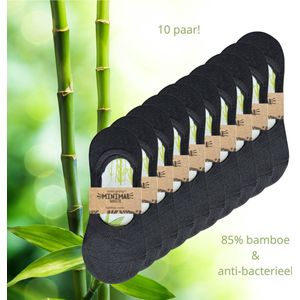 green-goose® Bamboe Dames Footies | 10 Paar | Sneakersokken | Zwart | Anti zweet | Maat 35-42 | Ecologisch en Duurzaam