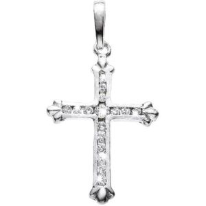 Lucardi Dames Zilveren hanger kruis met zirkonia - Hanger - 925 Zilver - Zilverkleurig