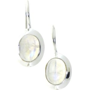 SilverGems Zilveren oorhangers met Regenboog Maansteen edelstenen