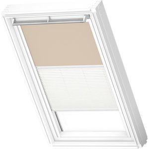 VELUX Origineel Verduisterend Rolgordijn Plus Plissé (DFD) Wit Kozijn, S06, 606, 4, Beige