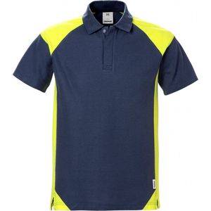 Fristads Poloshirt 7047 Phv - Marineblauw/hi-vis geel - M
