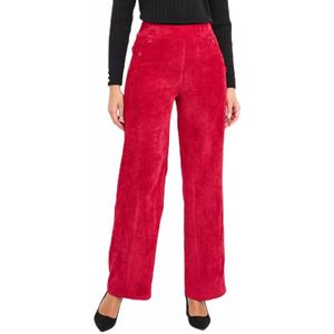 Broek met wijde pijpen van milleraies fluweel met semi-elastische tailleband