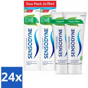 Sensodyne - Tandpasta - Fresh Mint - Frisse Munt - Duopack - 2 x 75 ml - Voordeelverpakking - 24 stuks