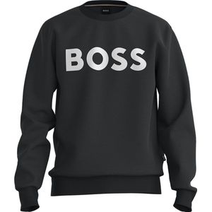 BOSS Soleri regular fit trui katoen - heren sweatshirt middeldik - zwart - Maat: L