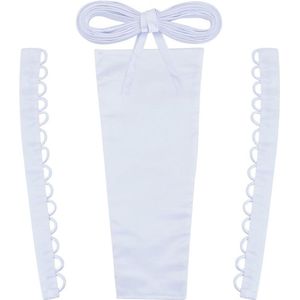 4 Stks Witte Doek Satijn Lace Up Panel Extender Rits Vervanging Trouwjurk Korset Kit - Verstelbare Lint Stropdassen .