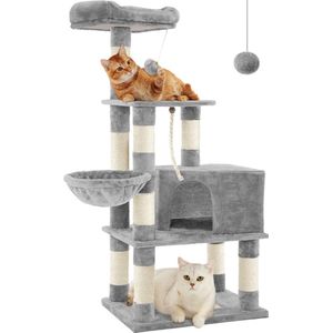 Krabpaal voor katten - Kittens - Middelhoge krabpaal - Krabpaal boomstam - Krabpaal voor katten - <5kg - 4 katten - Kat toren - Stevige krabpaal - Krabpaal voor katten - Kattenverblijf