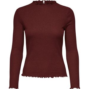 ONLY - ONLEMMA LIFE LS GLITTER TOP JRS NOOS - Dames - Bordeaux - Blouses