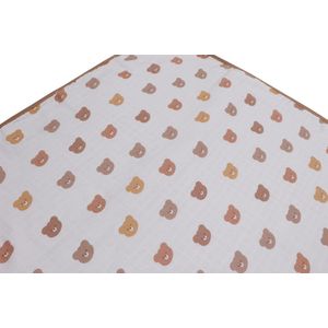 MamaLoes Beertjes Latte 3-Laags Hydrofiel 100 x 150 cm Ledikantdeken