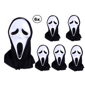 6x Masker Scream foam met hoofddoek - Halloween horror griezel