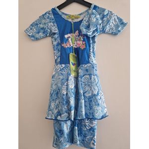 Swimsuit badpak zwempak met rokje en badmuts ca. 3-5 jaar maat 110-116 blauw