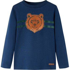 vidaXL - Kindershirt - met - lange - mouwen - 92 - marineblauw