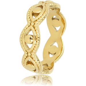 My Bendel Goudkleurige gevlochten open ring - Goudkleurige gevlochten open ring - Met luxe cadeauverpakking