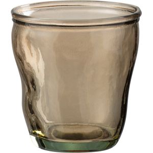 J-Line drinkglas Onregelmatig - glas - lichtbruin - 6 stuks