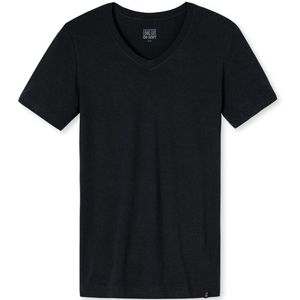 Schiesser Long Life Soft Heren Ondershirt - Zwart/Blauw - Maat XL