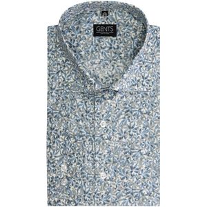 GENTS - Bloemprint - Katoen - Blauw-Groen - Maat EU40/M