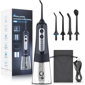 Waterflosser - Waterflosser Draadloos - Monddouche Water Flosser - Zwart/Grijs