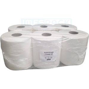 Handdoekrol - Poetsrol - Midi - 2-laags - 6 Rollen - Cellulose