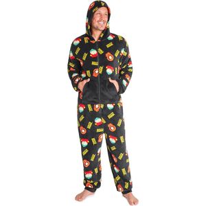 Fleece Jumpsuit voor Mannen en Tieners met Capuchon - Gezellige Loungewear en Zachte Nachtkleding