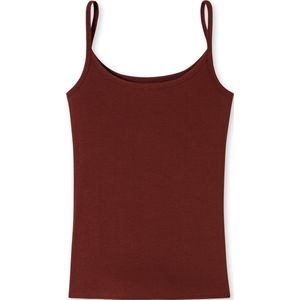 SCHIESSER Pure Rib singlet (1-pack) - dames spaghettitop dubbelrib biologisch katoen terracotta - Maat: 40