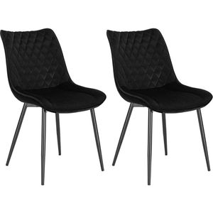 Rootz fluwelen eetkamerstoelen - elegante zitplaatsen - comfortabele stoelen - duurzaam, ergonomisch, antislip - metaal en fluweel - 85,5 cm x 46 cm x 40,5 cm