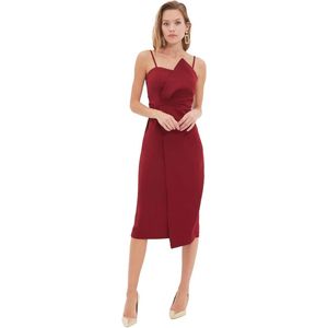 Kraag gedetailleerde damesjurk voor een trendy uitstraling