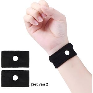 Knaak Anti Wagenziek Bandjes - Polsbandjes - Tegen Misselijkheid - Set van 2 - Zwart