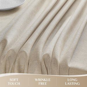 Mrs. Jones Tafelkleed Softalker rond 100 cm afwasbaar outdoor waterafstotend linnenlook tuintafelkleed voor camping verjaardag beige .
