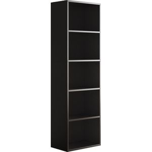 Vicco Boekenkast Bob, Zwart, 40 x 132 cm met 5 compartimenten