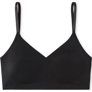 SCHIESSER Invisible Soft bralette (1-pack) - dames bustier microvezel uitneembare pads zwart - Maat: 40