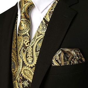 Classic 3 Piece Paisley Vest Set for Weddings and Parties